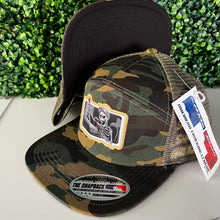 Load image into Gallery viewer, "until the day I die" skeleton trucker 7 panel hat black