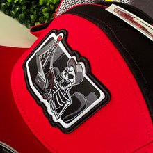 Load image into Gallery viewer, "until the day I die" skeleton trucker 7 panel hat black