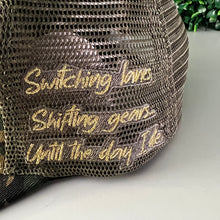 Load image into Gallery viewer, "until the day I die" skeleton trucker 7 panel hat black