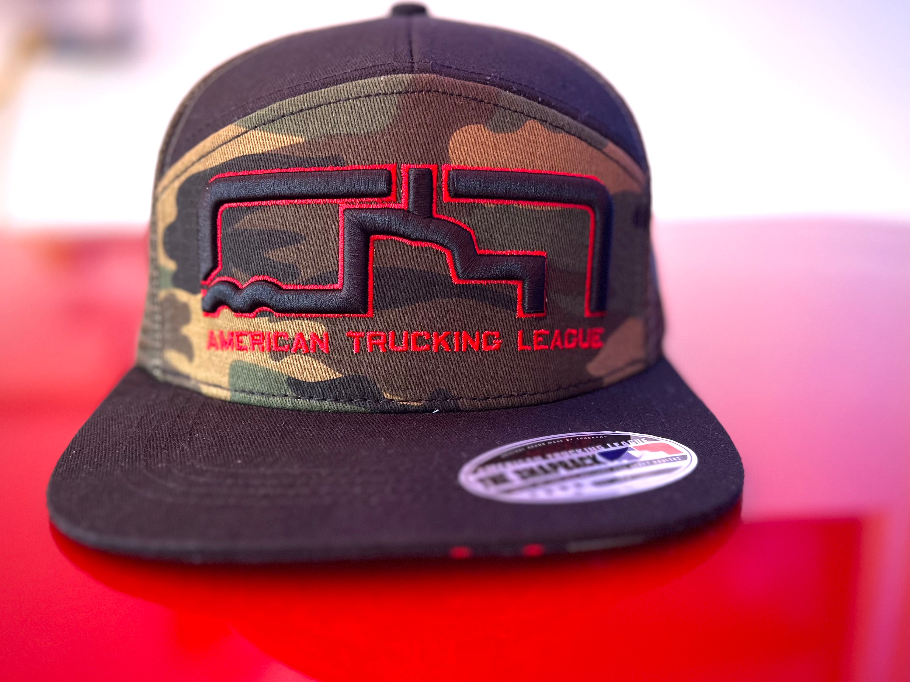 Veteran trucker 7 panel Camo hat